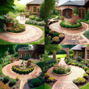 Unique Circular Brick Patio Design Concepts with Matching Stone Walkway ...