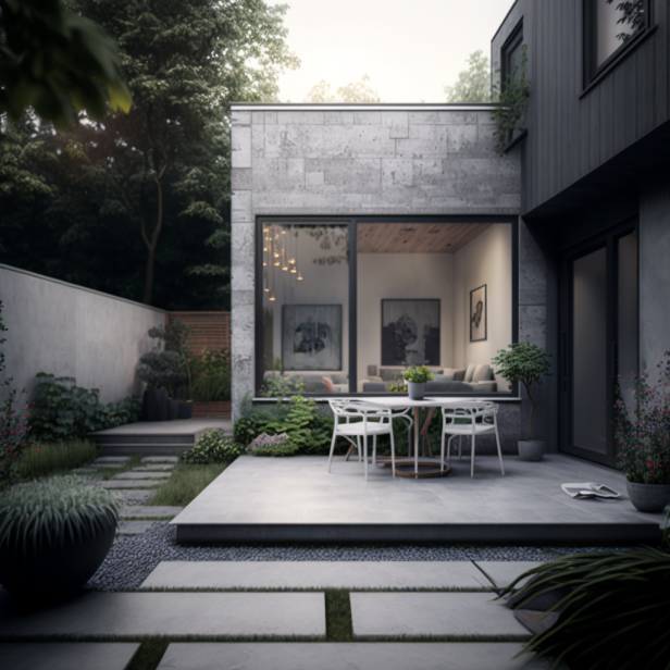 raised concrete patio ideas