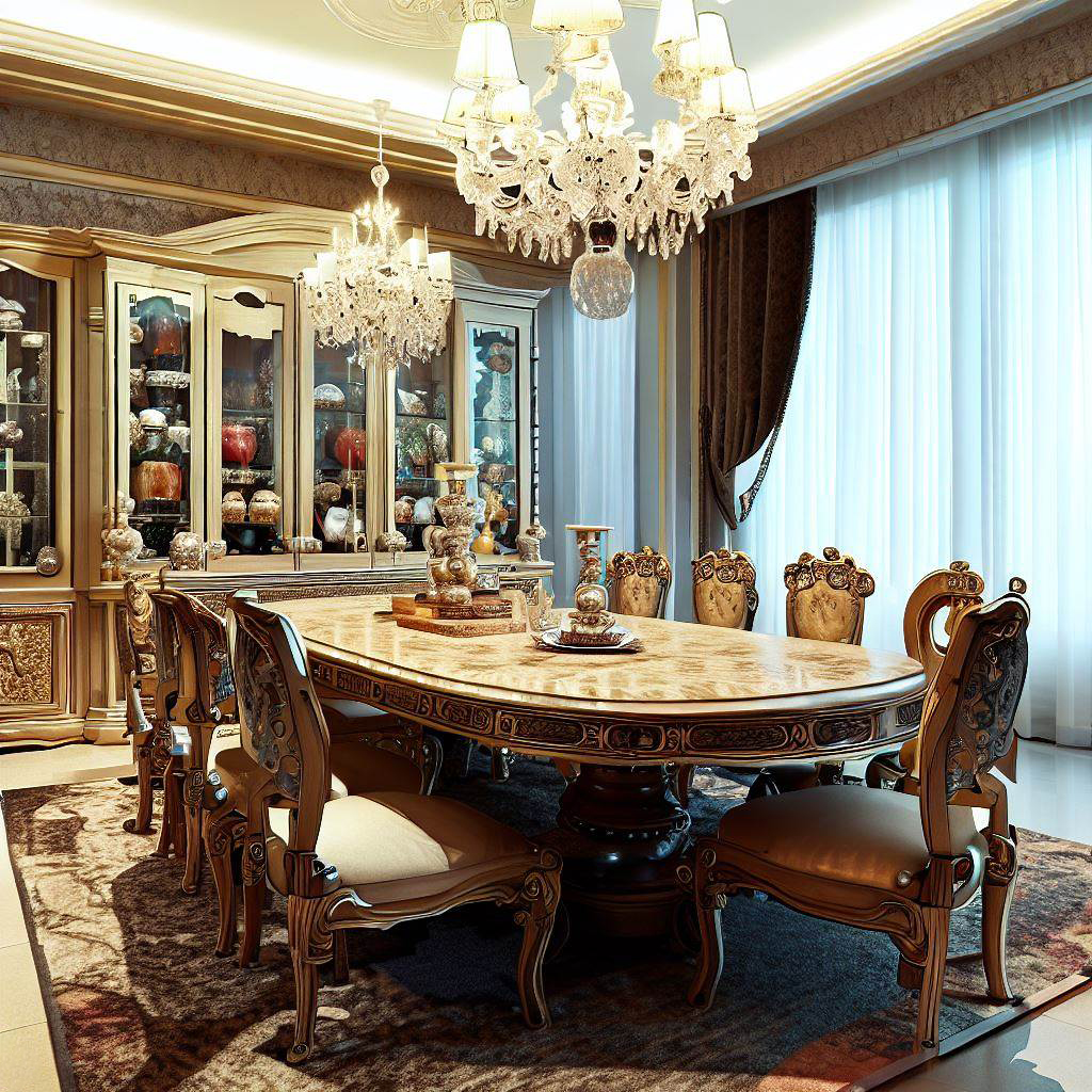 Elegant Victorian Modern dining room furniture blending traditional and modern design