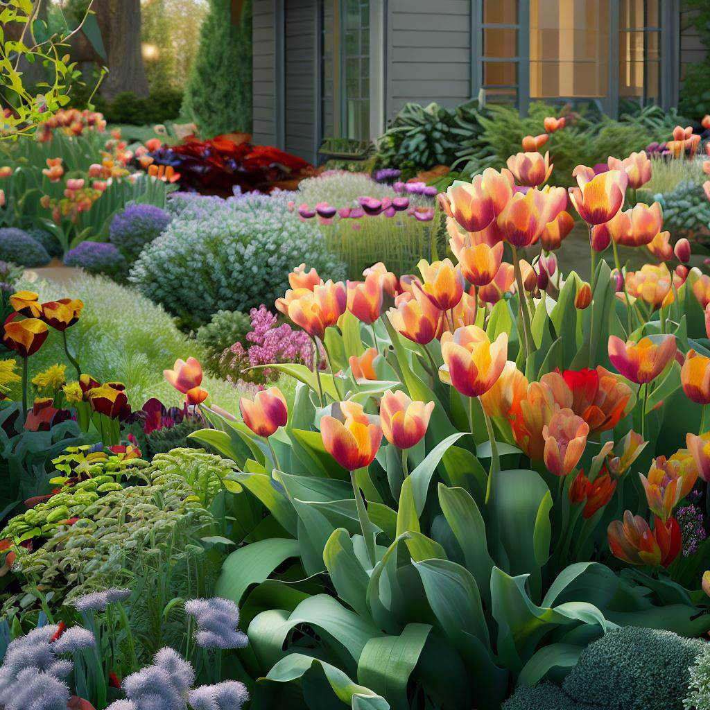 mixed_tulip_perennial_garden_modern_home