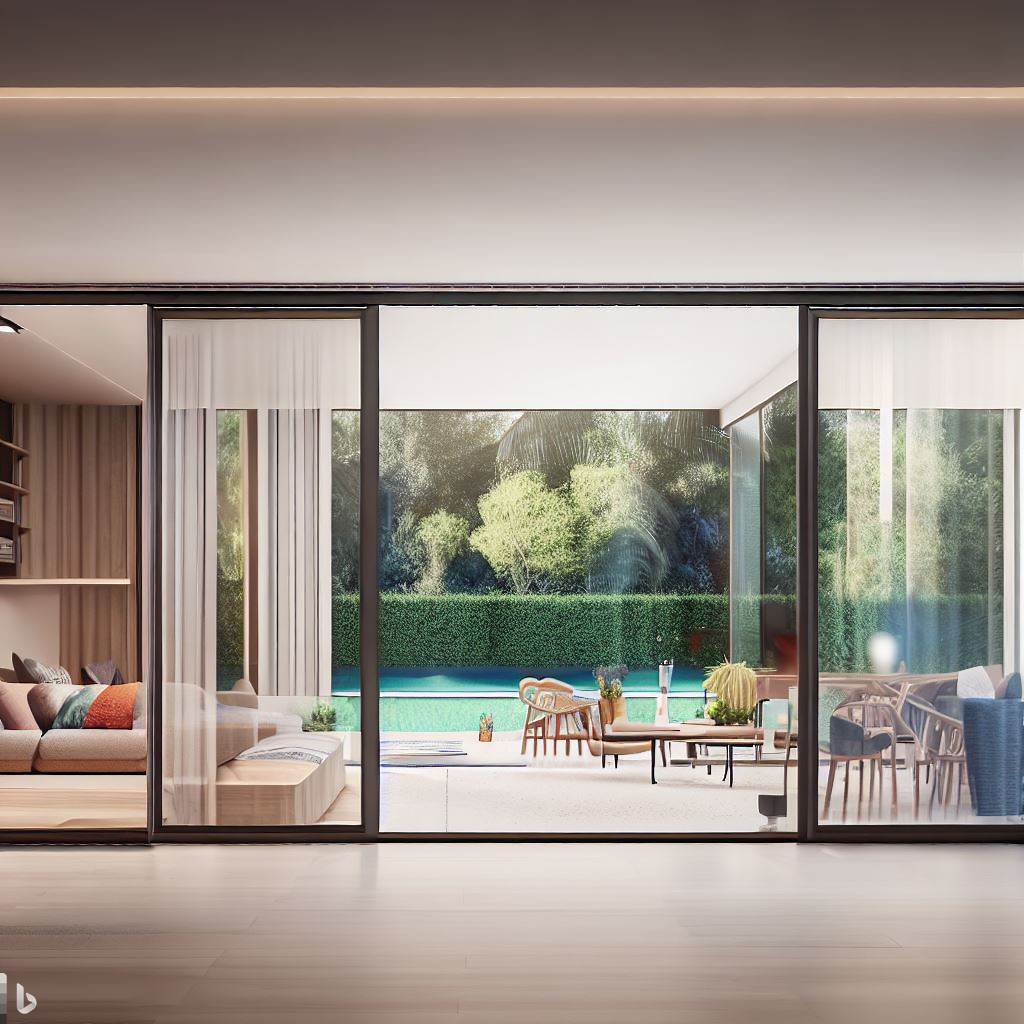  Indoor-outdoor living space with Horizontal Sliding Glass Door-Window
