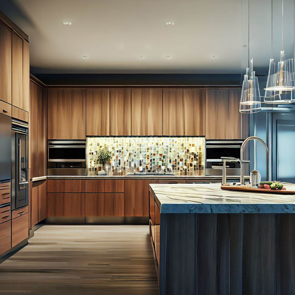 Mixed materials in a modern kitchen design