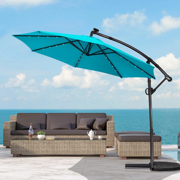 Patio umbrella solar powered led lights