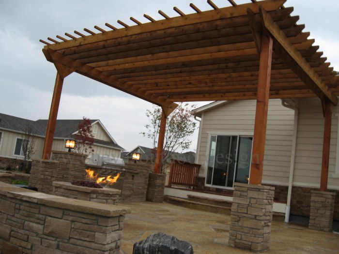 Wooden awnings for patio