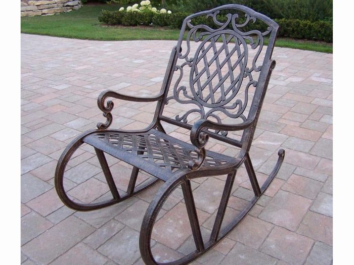 wrought iron rocker patio chairs