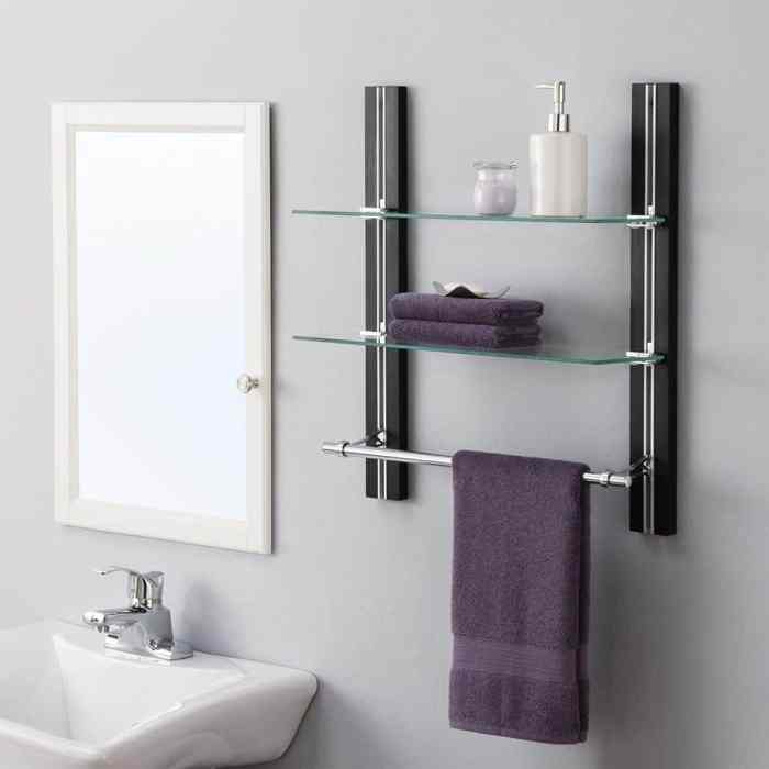 modern glass bathroom shelves for chic storage terbaru