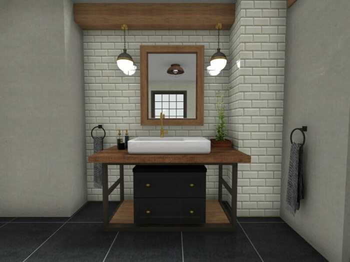 industrial style metal bathroom vanities terbaru