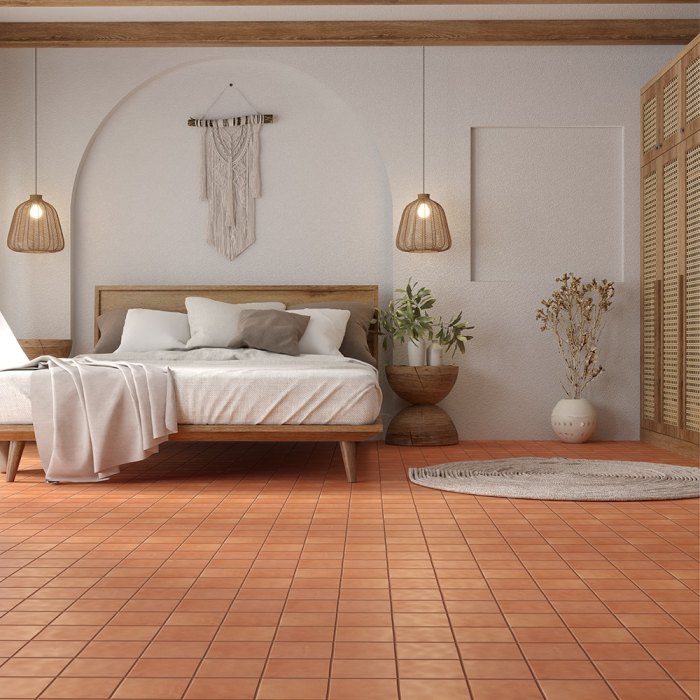 spanish style terracotta tiles for warm bathroom ambiance terbaru