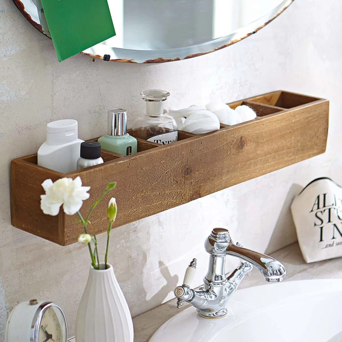 easy to clean bathroom storage shelves and surfaces