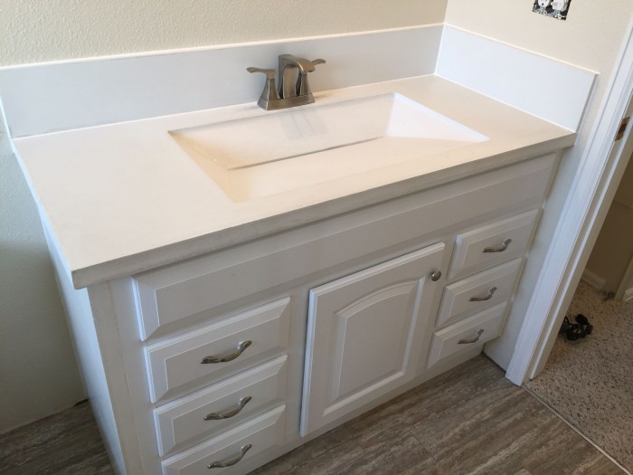 bathroom sink with integrated countertop