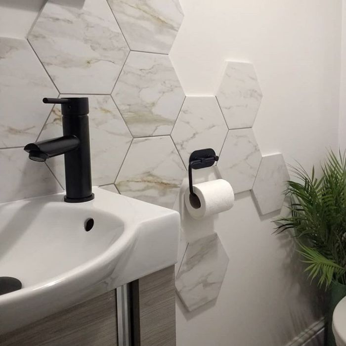 small hexagonal tiles for bathroom feature walls terbaru