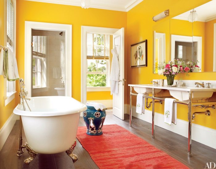 multicolored glass tiles for bright bathroom designs