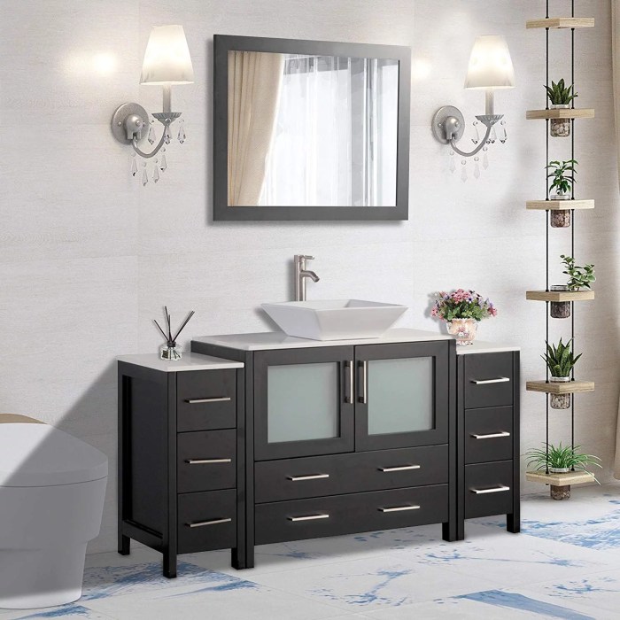 vanity bathroom linen tower matching rustic inch mirror wall carrara single set marble style vanities sink infurniture wayfair quartz wk