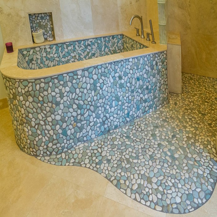 tips for laying a pebble bathroom floor