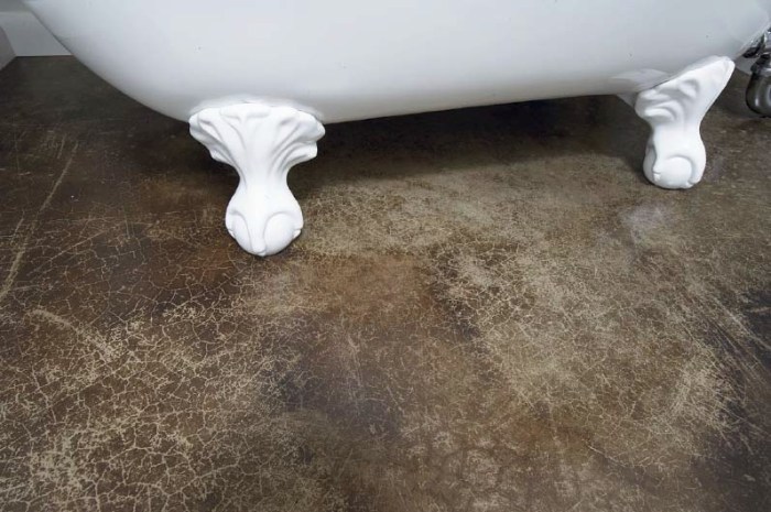 acid-stained concrete bathroom floors