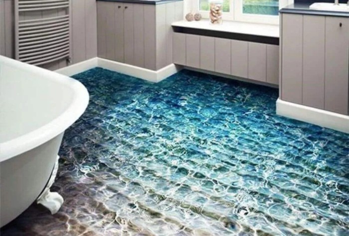 3D epoxy bathroom floors for unique designs