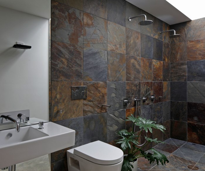 slate bathroom floor tiles for natural aesthetics terbaru