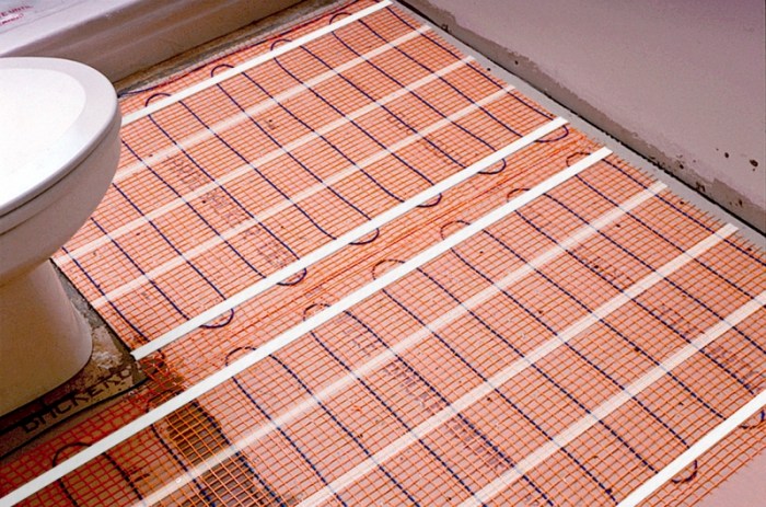 installing heated floors in a small bathroom