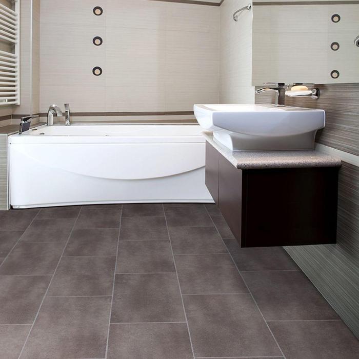 self-adhesive floor tiles for easy bathroom updates