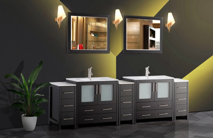 bathroom vanity with side cabinets for extra storage