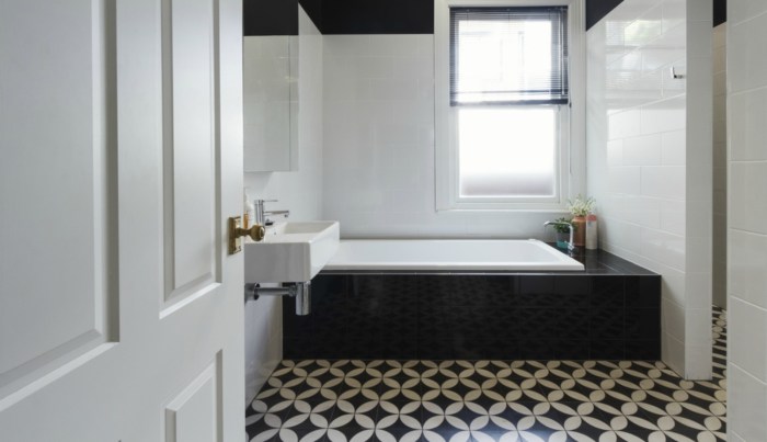 black and white bathroom floor tile ideas terbaru