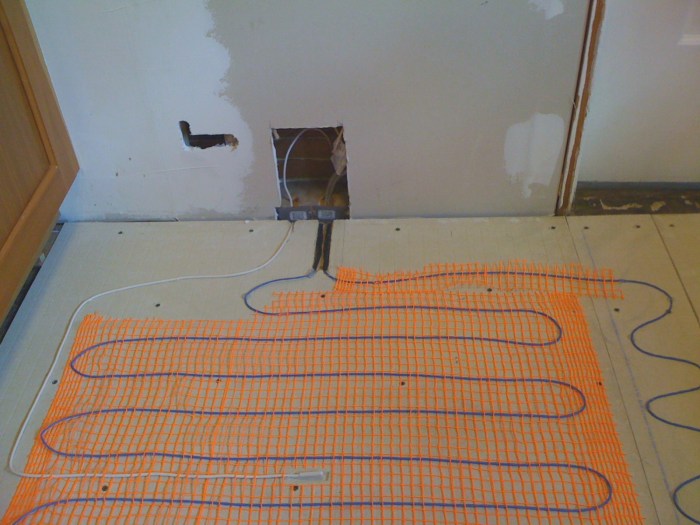 installing heated floors in a small bathroom