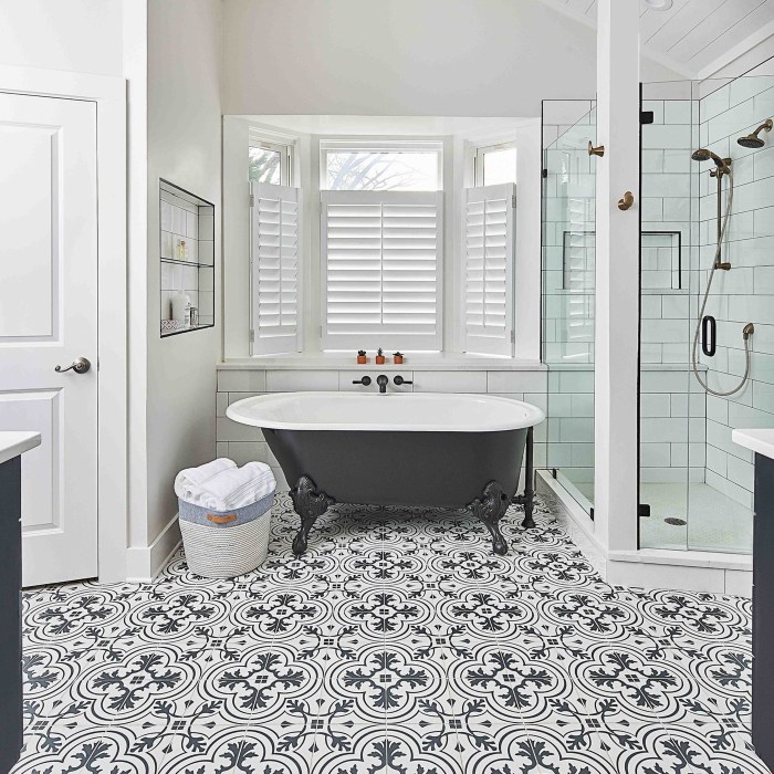 black and white bathroom floor tile ideas terbaru