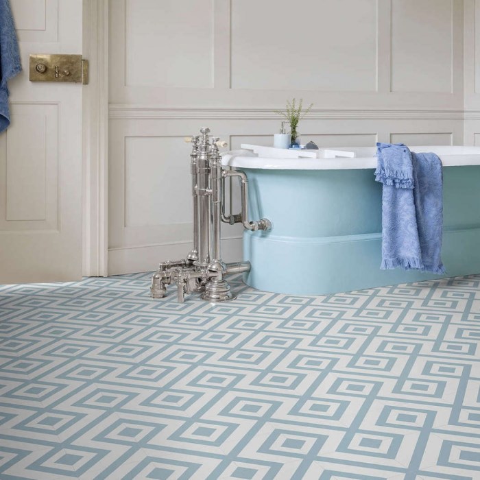 geometric patterned bathroom vinyl flooring