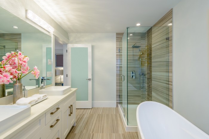 shower walk bathroom modern beautiful