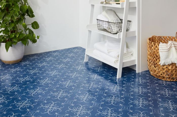 self-adhesive floor tiles for easy bathroom updates