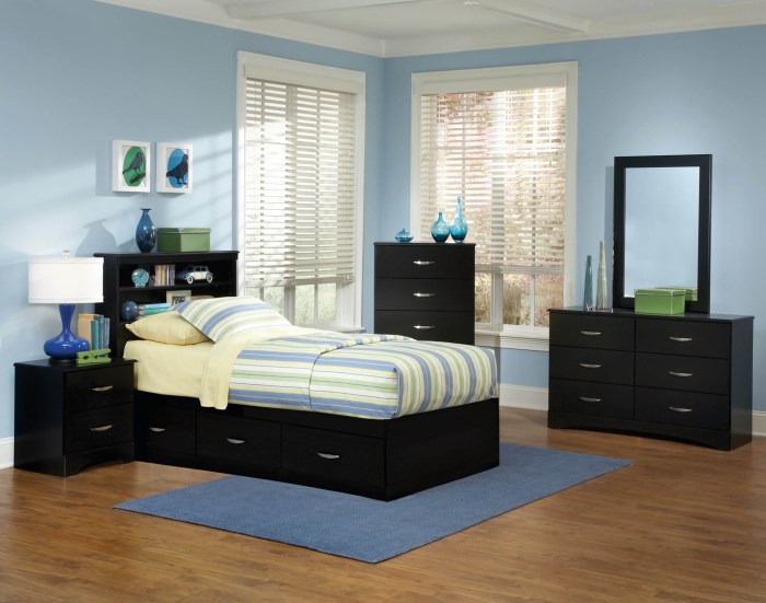 boys' bedroom sets with sports equipment storage