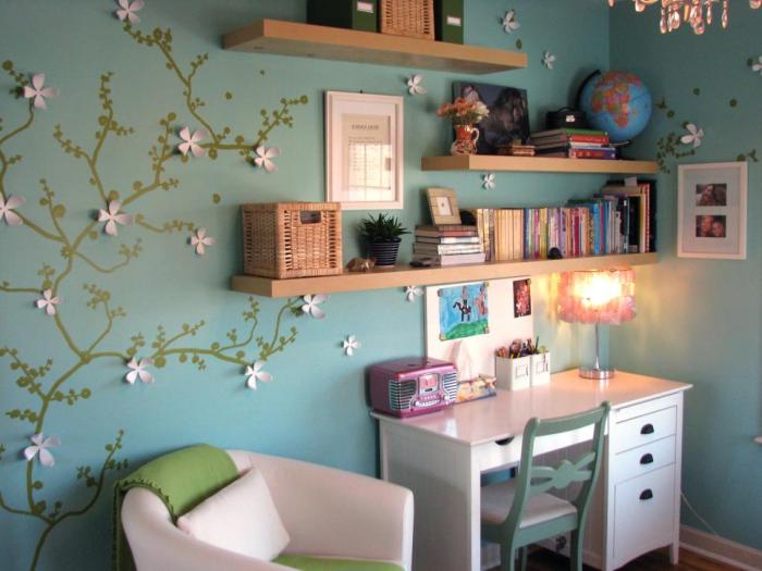 teenage girls' bedroom ideas with study desks