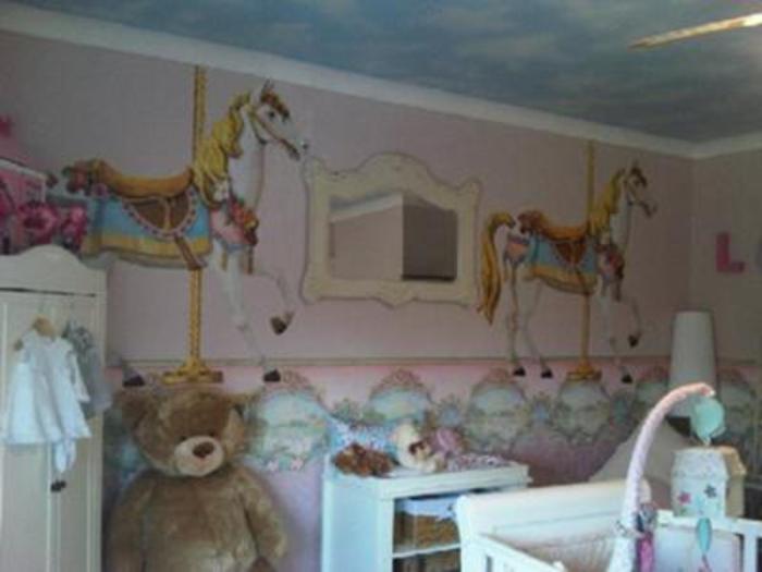 carousel horse motifs for girls' bedroom designs