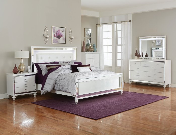 white bedroom set with a pop of color accents terbaru