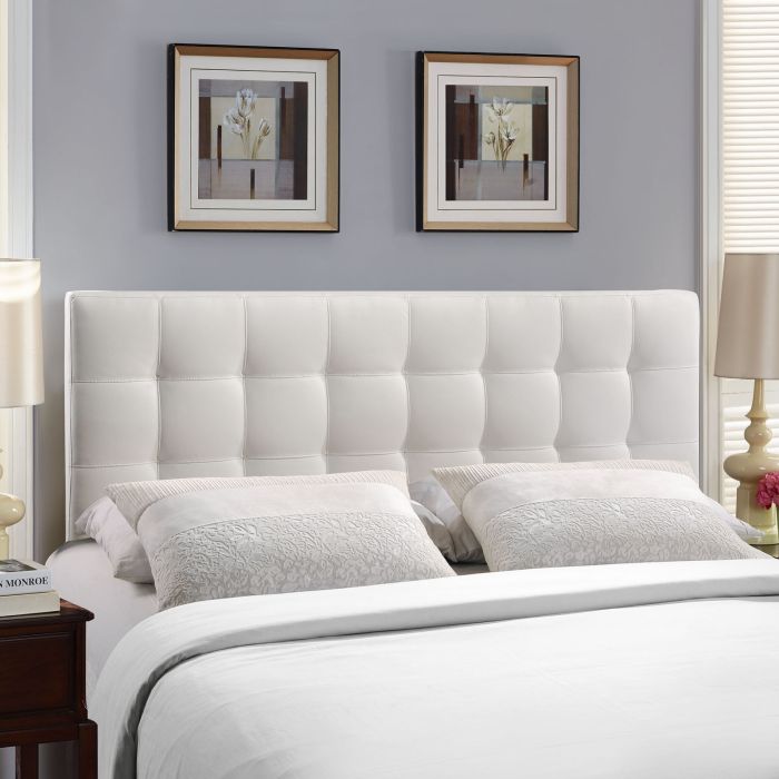 white bedroom set with tufted headboard design terbaru