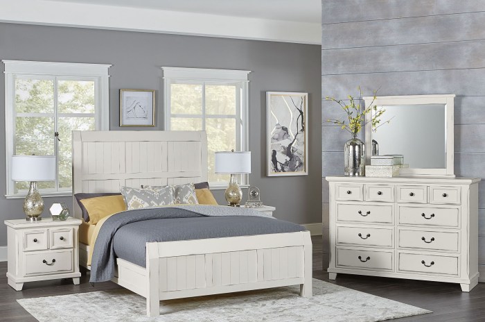 white bedroom set with natural wood grain details terbaru