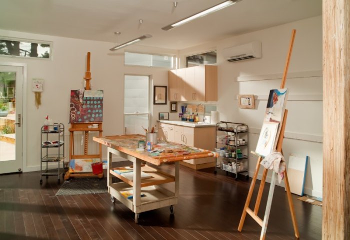 girls' bedroom with a creative art studio corner terbaru