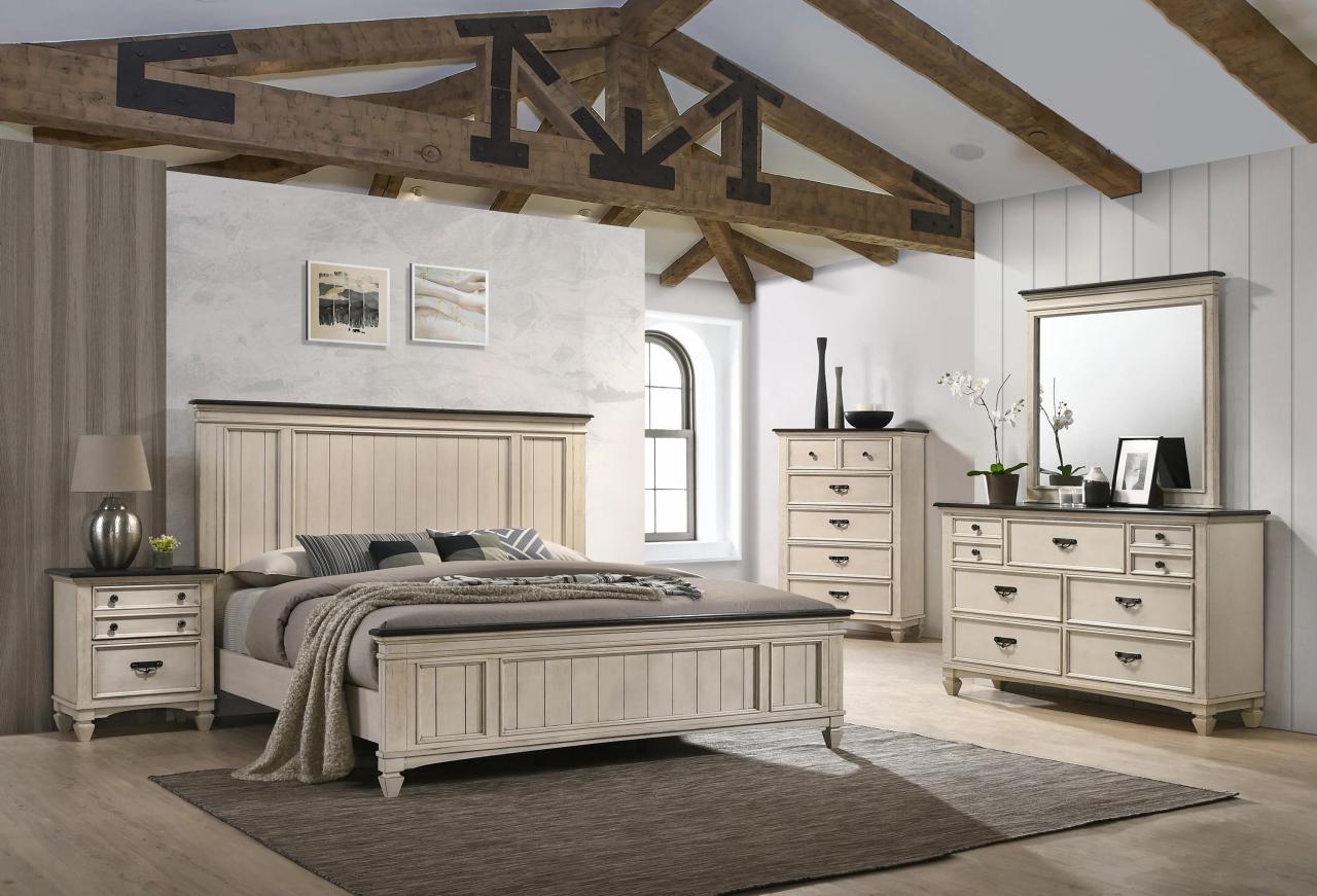 white bedroom set with adjustable beds