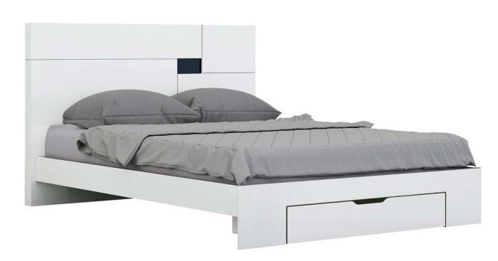 white bedroom set with a height-adjustable bed