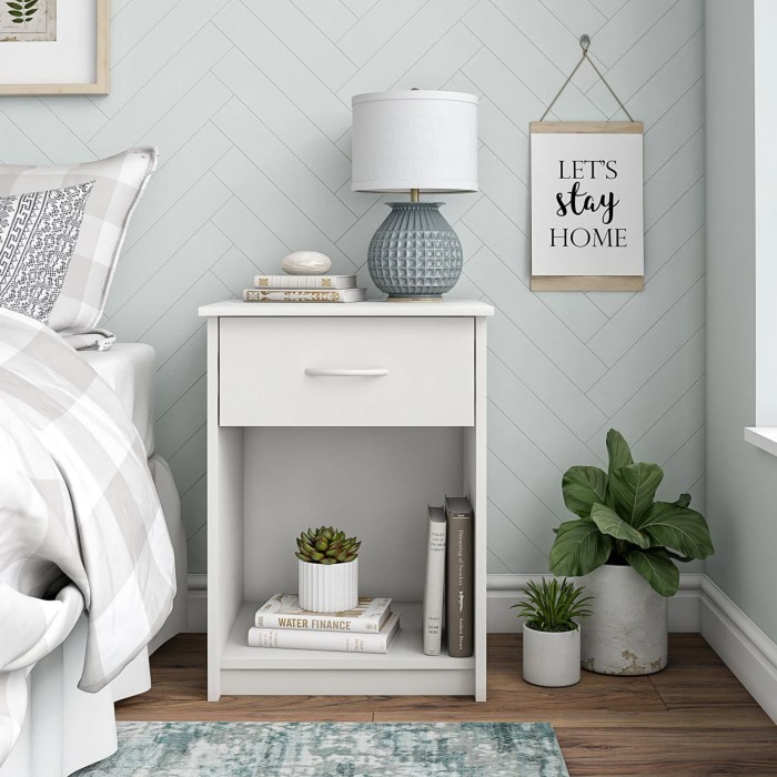 nightstand essentials drawer mainstays chic