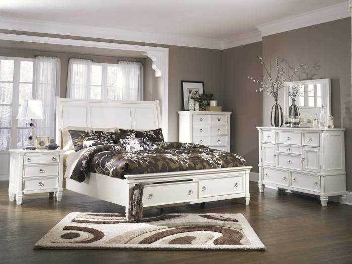 white bedroom set with a secret jewelry compartment