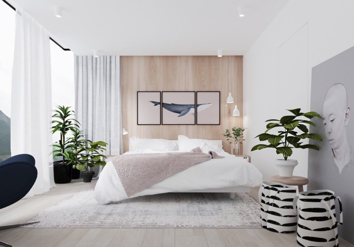 low-profile white bedroom set for minimalist decor terbaru