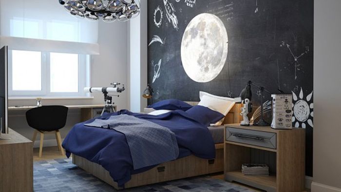 space exploration and astronomy-themed teen bedrooms