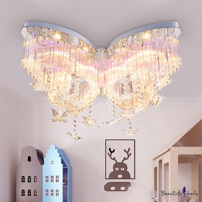 bedroom chandeliers with butterfly motifs