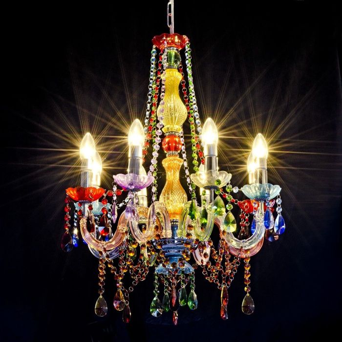 bohemian bedroom chandeliers with colorful beads terbaru