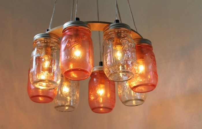 mason jar chandelier diy homemade make cool lights