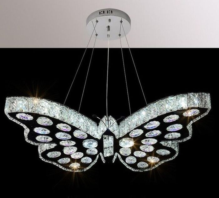 bedroom chandeliers with butterfly motifs