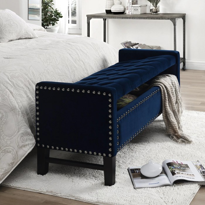 upholstered bedroom storage bench with tufted top terbaru