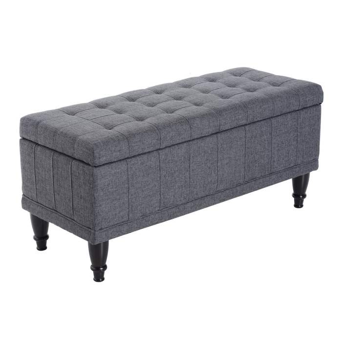 bedroom storage bench with linen fabric for soft touch