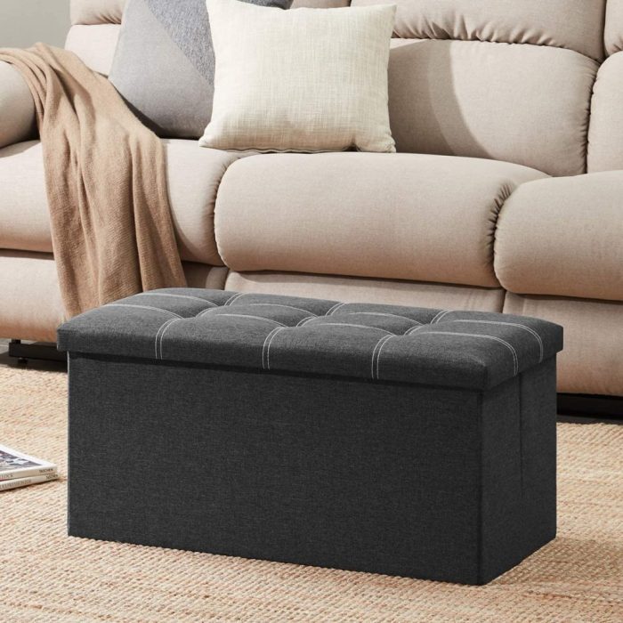 ottoman ottomans otantik ottaman foldable footrest 80l 350lbs linen fabric support poufs storables